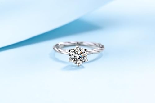 Bague de fiançailles en moissanite tressée 1 carat et argent 925