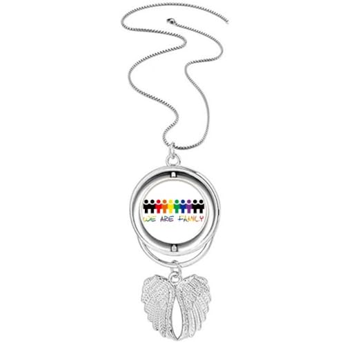Collier arc-en-ciel avec pendentif ailes d'ange LGBT We Are Faly