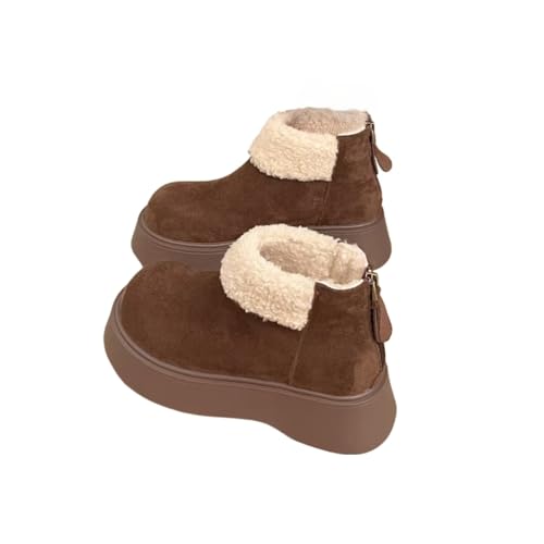 Azttoztto Women's Platform Snow Boots Winter Fuzzy Lined Ankle Booties