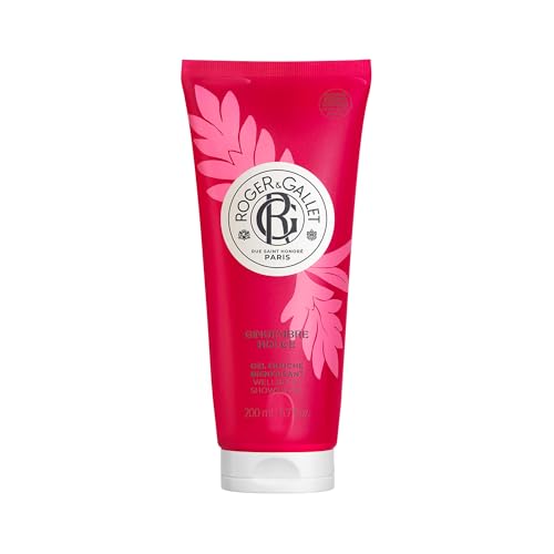 Roger&Gallet - Gel Douche Parfumé Gingembre Rouge - Notes de Grenade, Gingembre, Baies roses, Benjoin - Enrichi en Aloe Vera - Mousse Nettoyante, onctueuse et...