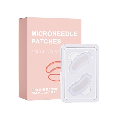 Parches para ojos con microagujas, de la hinchazón y la fatiga, 1 caja (4 piezas), parches debajo de los ojoss, almohadillas reafirmantes para los ojos, con efecto hidratante e iluminador natur
