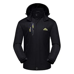 Naudamp Chaqueta Impermeable al Aire Libre para Ho...: Información de tamaño: S: (busto ajustado: 44 "-46"), M: (busto ajustado: 46 "-48"), L: (busto ajustado: 48 "-50"), XL: (busto ajustado: 50 " -52 "), XXL: (busto ajustado: 52" -53 "). Tejido impermeable cortavientos y softshell con capucha. El revest...