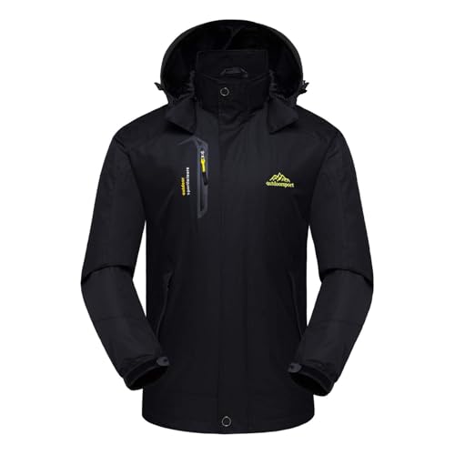 Naudamp Chaqueta Impermeable al Aire Libre para Hombres Ligero Softshell Rain Coat Escalada Senderismo Ropa Montaña Multi-Bolsillos Rompevientos