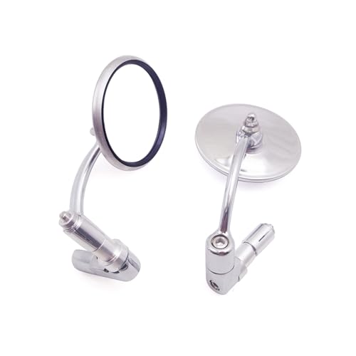 QXZSGXOF Side Mirror Motorcycle Rear View Mirror Chrome Round Bar End Side Mirrors For Yam&aha XSR700 Z900RS For ben&elli Leoncino 500 Handlebar Rearview Mirror