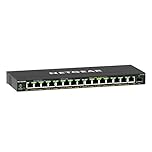 NETGEAR GS316EP Switch 16 Port Gigabit Ethernet LAN PoE Switch Plus (mit 15x PoE+ 180W & 1x SFP, Managed Netzwerk Switch mit IGMP Snooping, QoS, VLAN, lüfterlos)