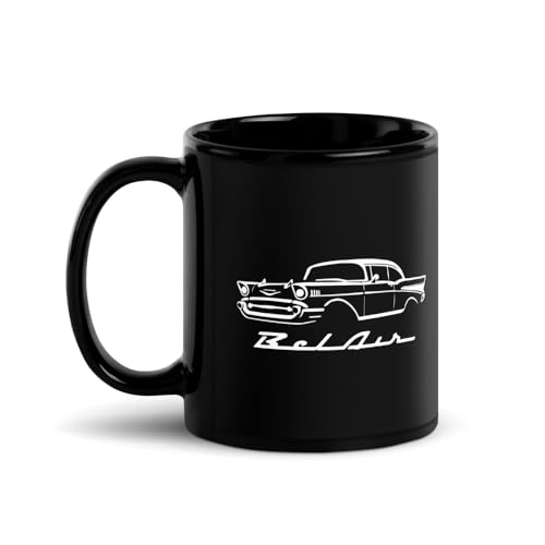 Taza cerámica negra 11 oz con diseño 1957 Bel Air miniatura 2