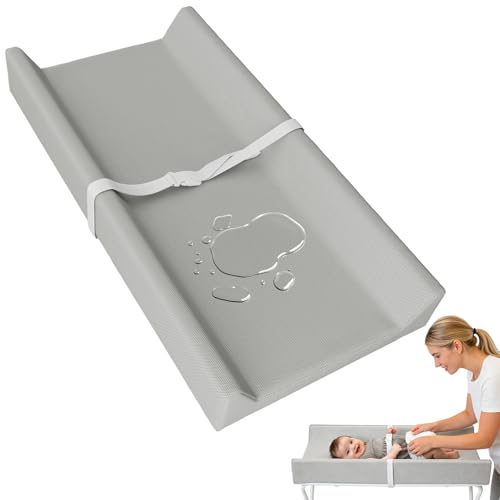 Anti Roll Baby Changing Mat, 80x40x10cm Soft Baby Change Mat Waterproof with Adjustable Safety Strap