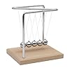 HOME DECO FACTORY, HD0378, Pendolo di Newton H15 cm - Oggetto Decorativo educativo, Design Minimalista, movimenti ipnotizzanti, Regalo Originale per Gli Appassionati di Scienza - Marrone, Grigio #1