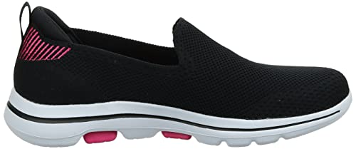 Sapatilha Go Walk 5-Prized, Skechers, Feminino, Preto/Rosa Choque, 37