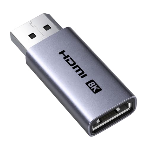 UGREEN 8K Displayport auf HDMI Adapter, Unidirektional DP auf HDMI 8K@60HZ/4K@240Hz/2K@240Hz/1080P@480Hz, Kompatibel mit HP, Dell, Projector, Monitor, AMD, GPU, NVIDIA