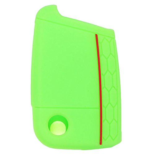 BROVACS Silicone Cover Protector Case Holder Skin Jacket Compatible with VOLKSWAGEN 3 Button Remote Flip Key Fob CV9801 Green - Image 2