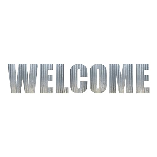 WELCOME Metal Letters Corrugated Galvanized Metal Word Business Sign Home