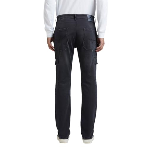 Image of Pepe Jeans Men's Cargo Jeans for Men | Mid Rise | Straight Fit | Stretchable Fabric | Utility Pants with 7 Pockets | Cotton Cargo Pants