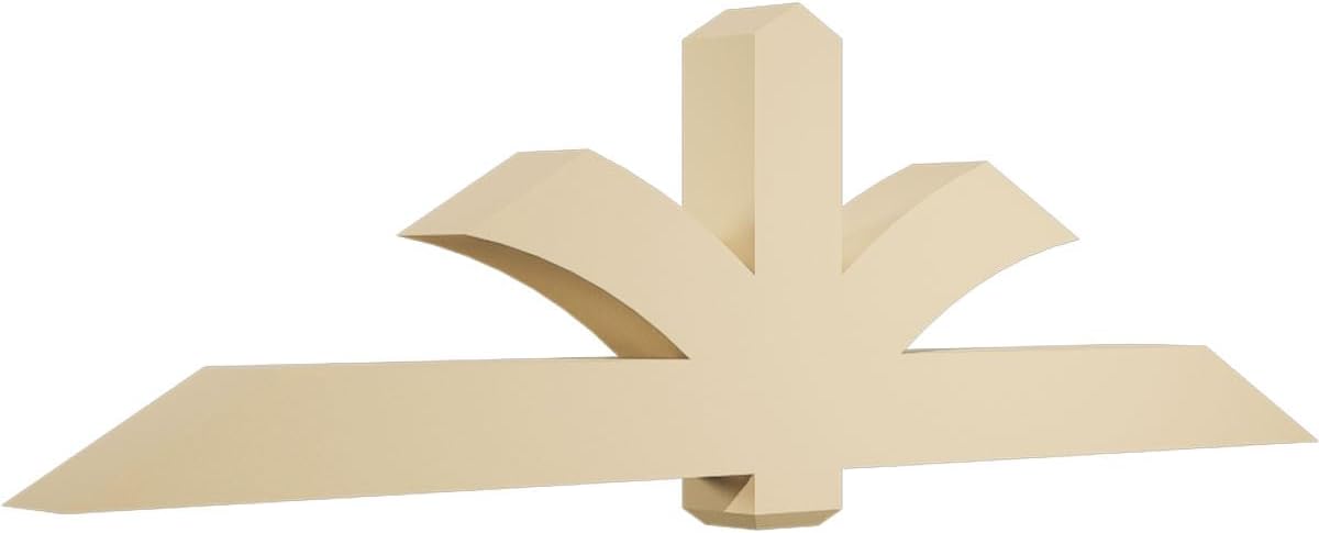 84"W x 24 1/2"H x 6"D x 6"F, 7/12 Pitch, Redmond Signature Urethane Gable Bracket, Primed Tan