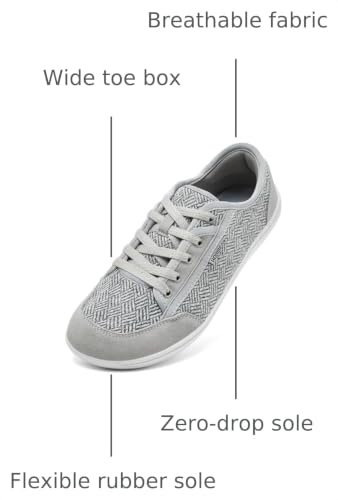 Image of HOBIBEAR Barefoot Shoes for Women Men Zero Drop Sole Wide Toe Box Walking Sneakers