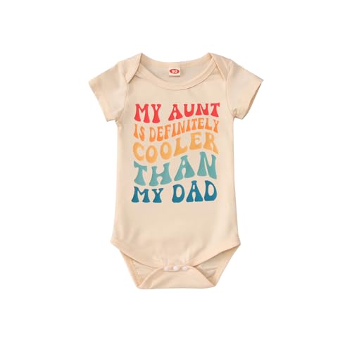CM C&M WODRO Newborn Infant Girl Boy Bodysuit My Aunt Is Cooler Than My Dad Funny Baby Onesie Romper Unisex Baby Clothes Gift