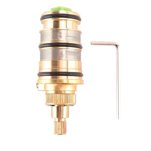 EXTRWORY Thermostatic Bath Shower Mixer Valve Copper Thermostatic Valve Core, Household Thermostatic Tap, Solar Thermostat Valve, Hot and Cold Temperature Control Valve Core