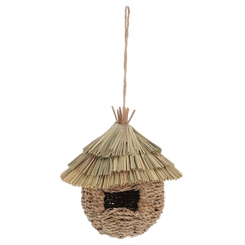Gatuida Jaula Creativa de pájaros Nido de Loro Colgante casa de Descanso para Loros Parrot Jugando Refugio casa de Loros al Aire Libre Nido de pájaro al Aire Libre cabaña de pájaros Hierba