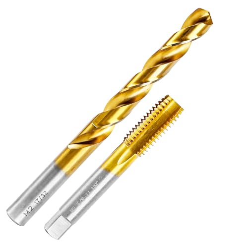 Image of 5 /8 inch-11 UNC Tap and 17 /32 inch Drill Bit Kit, M2 HSS Drill and Tap Set, Combination of Drill and Tap Kit for Metal