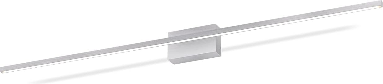 Kuzco Lighting Vega Minor 48" Vanity Light | Brushed Nickel Finish | White Acrylic Diffuser | Modern Slim LED Bathroom Wall Light | Made of Aluminum and Acrylic | 48" W x 3" H x 2.13" E | VL18248-BN