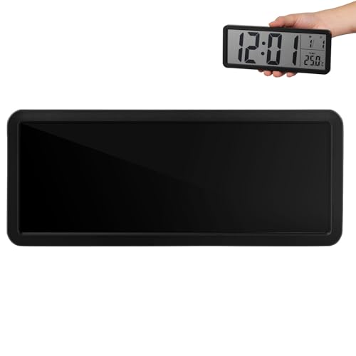 KESYOO モダン大型デジタル壁掛け時計 自動時刻同期 温日付同時表示 バッテリー式 高精細画面 リビング オフィス用省スペース温控日?挂?