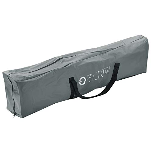 ELTOW Cozy Folding Camping Cot - Heavy-Duty Portable Collapsible Sleeping Bed with Pillow and Mattress - Superior Camping Gear with Strong Steel Frame and 1680D Oxford Fabric - Supports 400 Pounds