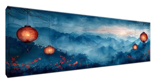 Peinture Diamant Bleu 180x60cm | Décoration Murale Grand Format pour Murs Vides