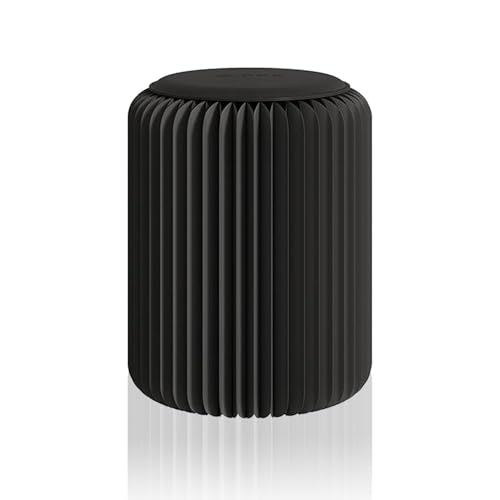 折りたたみ ペーパースツール 丸椅子 軽量ポータブル 家具フットスツール 耐荷重300kg 撥水 ハニカム構造 クッション付き 玄関/リビング/店舗/車/屋外用,黒, 44*36cm