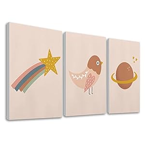 Leuke Baby Dier Foto’s Prints voor Kwekerij Muur Decor Meisjes Slaapkamer Speelkamer Decoraties Vogel Planeet Unframed