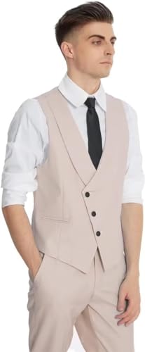 Men's 3 Piece Suit Slim Fit One Button Formal Wedding Party Prom Suit Jacket Vest Pants Set3