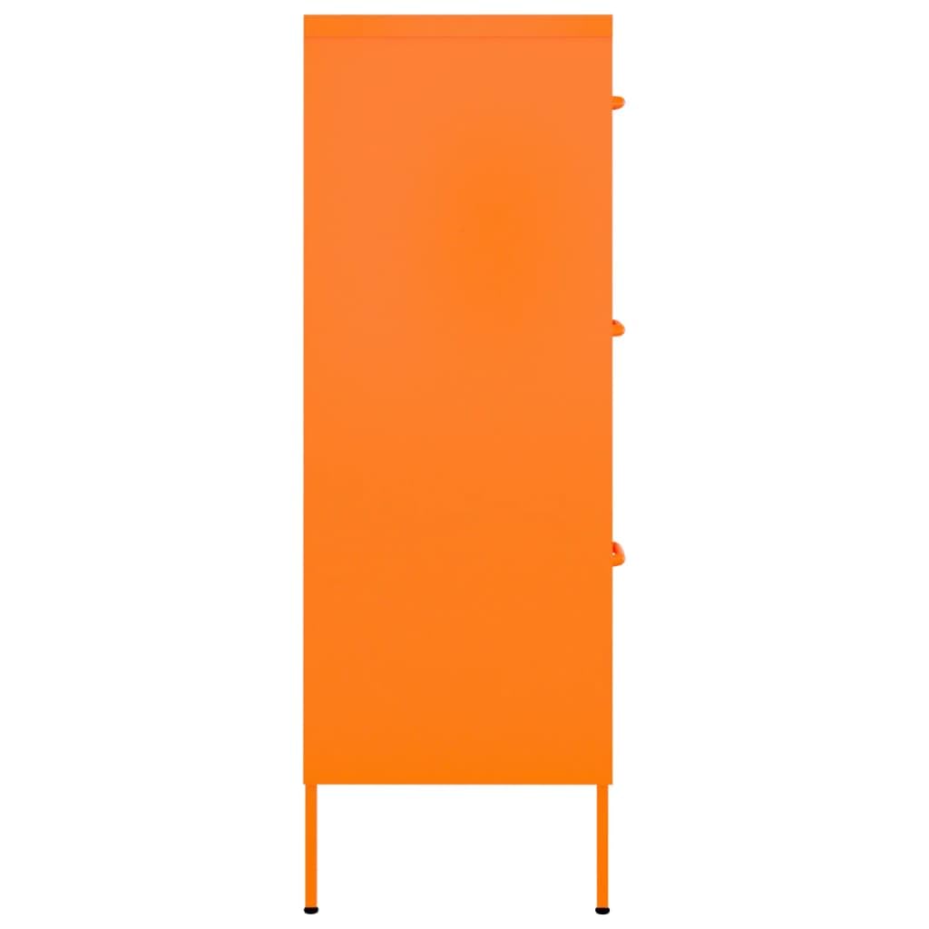 Tomostar Armoire de Rangement en Métal, Armoire de Bureau Métallique Meuble de Rangement Orange 80x35x101,5 cm Acier