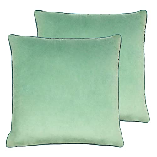Paoletti Meridian Twin Pack Polyester Filled Cushions, Mineral/Teal, 55 x 55 cm