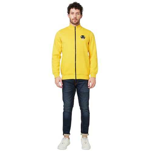 Image of Spykar Blended High Neck Full Sleeve Sweatshirt for Men