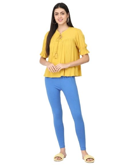 Image of Robinbosky Premium Stretchable Cotton Ankle Legging for Women | Suitable for Formal wear & Casual wear | High-End Elastic Makes The Leggings Squat Proof and Durable for Travel, Yoga, & Workout.