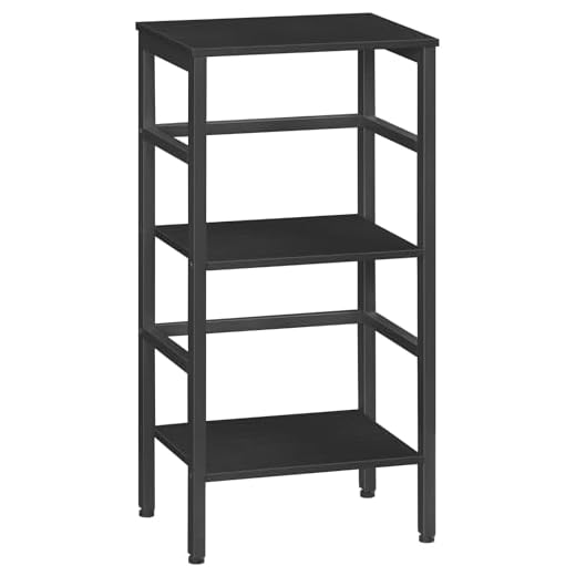 HOOBRO Estantería de Escalera, Estantería para Discos, Librería de 3 Estantes, Estantería para Plantas, Ahorro de Espacio, Estructura Metálica, Sala de Estar, Dormitorio EBB80CJ01