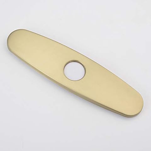 SHAMANDA 10-Inch Escutcheon Hole Cover Deck Plate for Bathroom Kitchen Sink Faucet Stainless Steel, Brushed Gold,DP60001-3 Cover