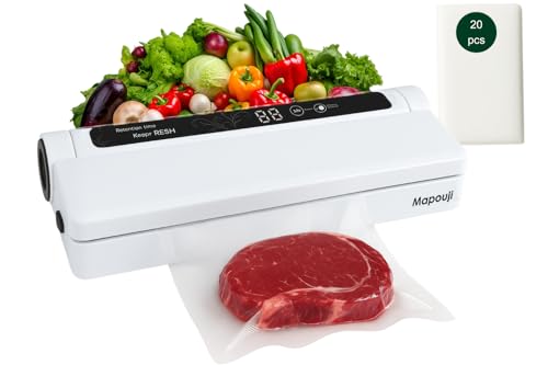 Machine Sous Vide Alimentaire compacte | Vacuum Sealer | Appareil Professionnel | Mise d’Aliments Sous Vide Avec Sac | Kitchen Items Avec Food Bags | Soudeuse De Cuisine Pour Sceller | 20 Sacs