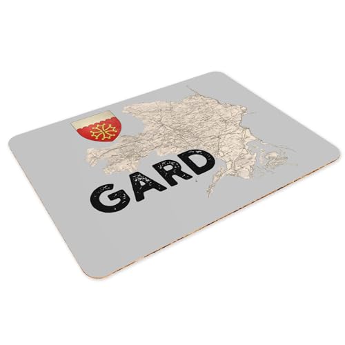 Set de table liège carte ancienne Nîmes grand format gris de collection - 3