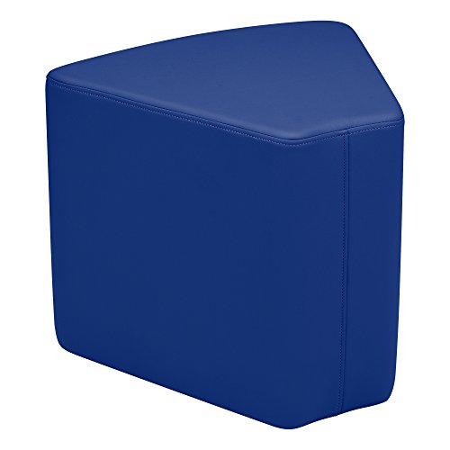 Image of Sprogs 18 inch H Structured Wedge Stool -Flexible Modular Collaborative Soft Seating for Office, Home, Lounge and School Classrooms with Durable Frame & Set of 2 inch Legs Add-on - Blue