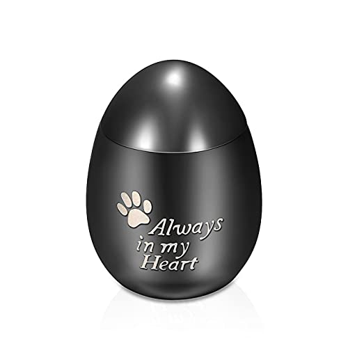 Urne funéraire en acier inoxydable noir avec gravure personnalisée pour animaux et humains