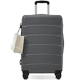 Astrivia 28' Gray Hardshell Luggage - Durable Expandable Carry on Luggage with Spinner Wheels and TSA Lock for Travel, Lightweight ABS Suitcase with Side Hook for Checked, Business Travel