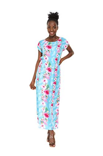 Image of Hawaii Hangover Family Matching Clothes, Pink Hibiscus Vine Turquoise | Family matching Hawaiian outfits, Pink Hibiscus Vine Turquoise, lightweight rayon, machine washable, tropical floral print