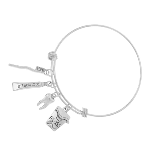 DEARMAMY Pulsera De Moda Joyería Pasta De Pasta De Cepillos De Dentista Pulsera De Encanto Accesorios Brazalete De Graduación Pulseras De Ahorro De Dentista