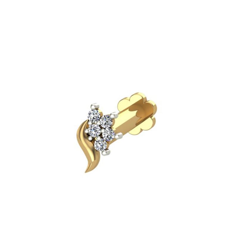 14k /18K Yellow/White/Rose Gold Diamond Nosepin (Screw) for Women and Girls-image-40