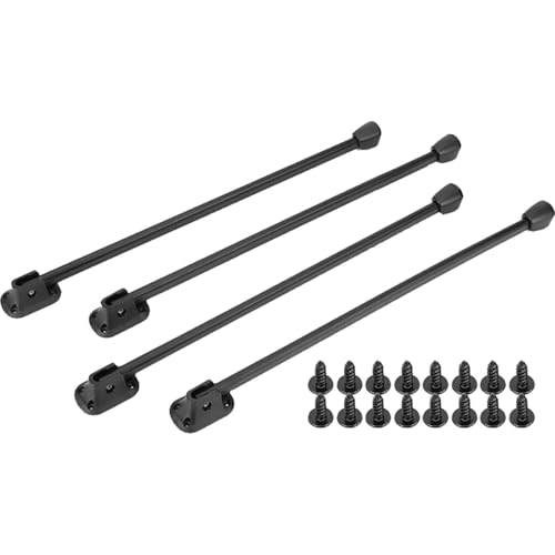 Generisch Patas plegables de mesa, 4 patas de metal resistentes con protección antiarañazos, mesa plegable a 90 grados, con cremallera negra con tornillos de fijación