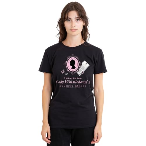 T-shirt femme Bridgerton noir en coton pour éviter l'inconfort au quotidien
