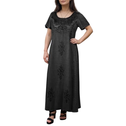 Agan Traders Women's 2025 Spring Sleeveless Maxi Dress for Women - Short Sleeve Embroidered Long Sun Dress Gown
