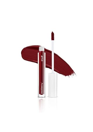 JAZZBERRY O' LIP Long Lasting Hydrating Matte Finish Liquid Lipstick | Enriched With Blueberry Oil Ultra Smooth Formula | Non-Sticky and Non-Drying | 2ml - Red Blaze