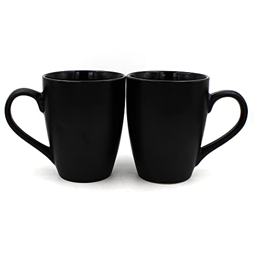 Image of Pure Black Coffee Mugs, 250 ML, Handmade Microwave Safe Ceramic Mugs (1, Pure Black)