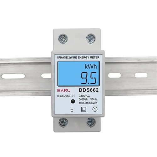 220v/110v 80A Din Rail Backlight LCD Digital Display Voltage Current Power Energy Meter Electricity Tester Voltmeter Ammeter(with Backlight,110V)